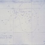 The bathymetric survey of Princess Alice Bank drawn in blue ink in July 1896, with soundings in meters and a dotted outline, signed by Captain Carr